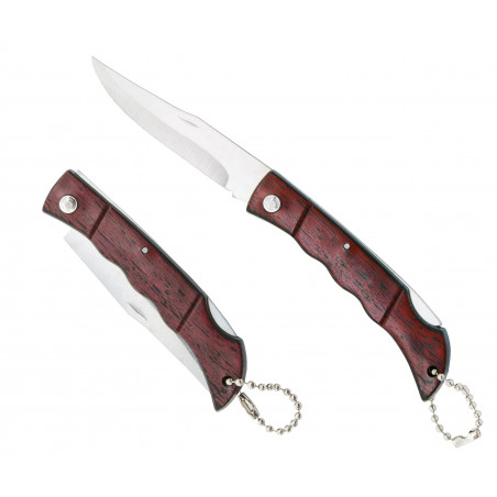 Coltello in legno personalizzato per matrimoni, regalo originale con adesivo su fondo crema in busta kraft