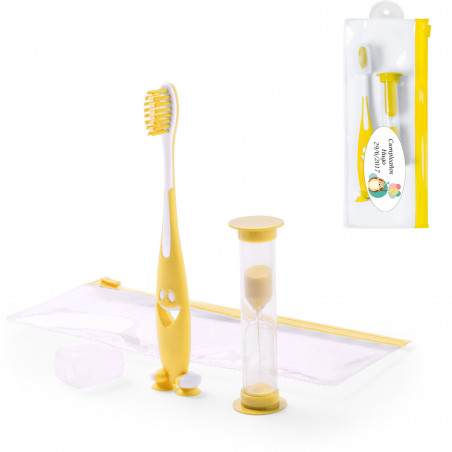 Set di spazzolino da denti per bambini personalizzato con clessidra e custodia trasparente, regalo divertente per compleanni
