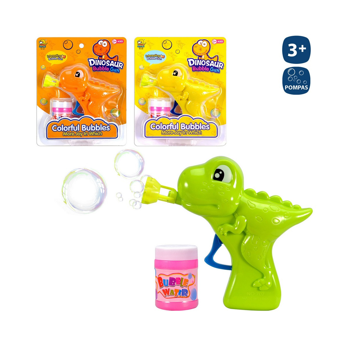 Pistola per bolle a frizione di dinosauro per i dettagli dei bambini
