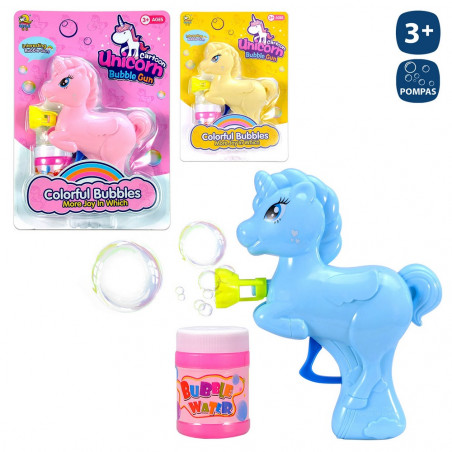 Pistola a bolle a frizione Unicorn per i dettagli dei bambini