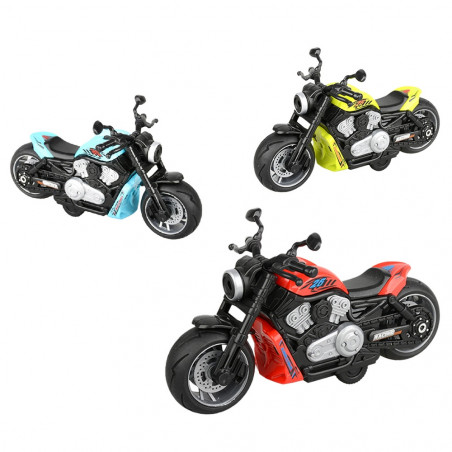Motocicletta giocattolo a retrofrizione per i dettagli