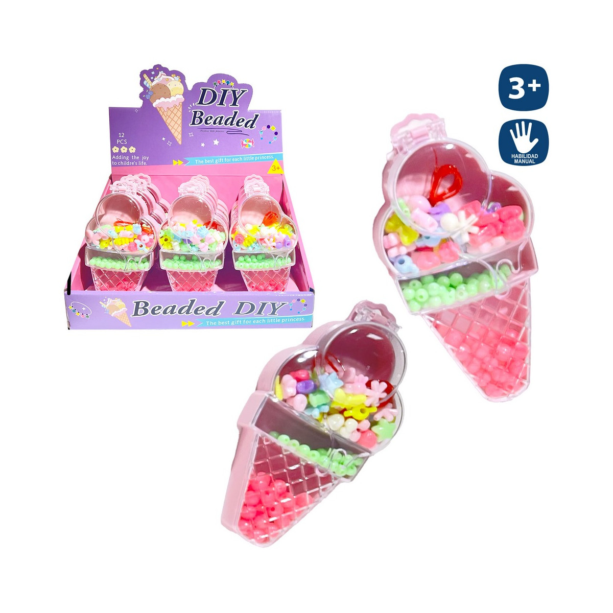 Perline colorate per collane e bracciali in scatola satinata per dettagli