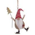 Ciondolo di babbo natale in legno per decorazioni natalizie
