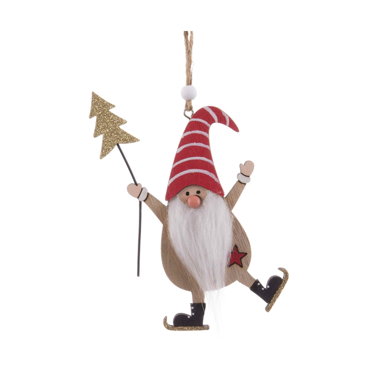 Ciondolo di babbo natale in legno per decorazioni natalizie