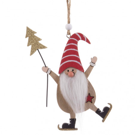 Ciondolo di babbo natale in legno per decorazioni natalizie