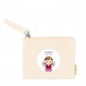 Portafoglio in cotone con adesivo 5 cm design angelo per dettagli battesimo bambina