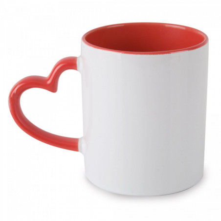 Sciarpa bordeaux in tazza con manico a forma di cuore e adesivo romantico per San Valentino