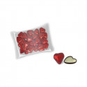 Bracciale in corda con cuore e cioccolatini in sacchetto con adesivo personalizzato da regalare