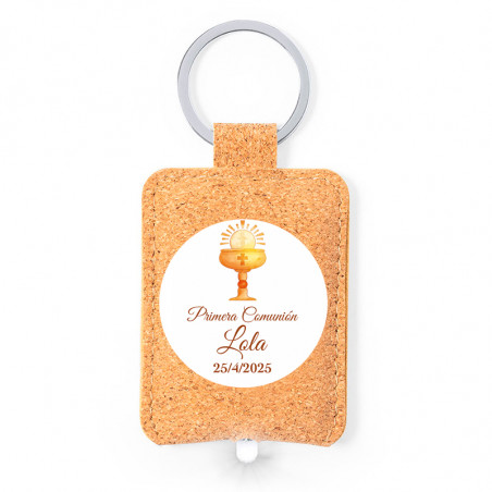 Portachiavi torcia eco con adesivo prima comunione 3 cm per dettagli