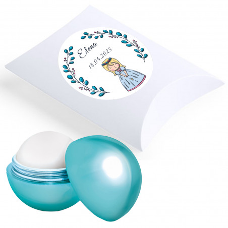 Balsamo labiale personalizzato per prima comunione con astuccio e adesivo decorativo