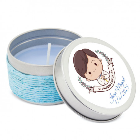 Candele aromatiche in latta personalizzate per la prima comunione, un dettaglio elegante e originale