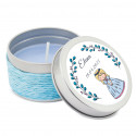 Candela aromatica in latta personalizzata per prima comunione ricordo dolce e decorativo