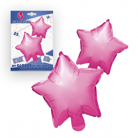 Set palloncini foil stelle rosa 2 unità per decorazione di feste ed eventi