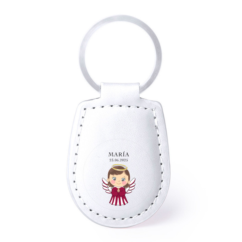 Portachiavi in poliuretano con adesivo trasparente design angelo per dettagli battesimo bambina
