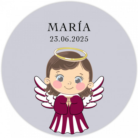 Portachiavi in poliuretano con adesivo trasparente design angelo per dettagli battesimo bambina