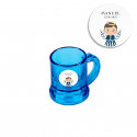 Jarra di shot blu con adesivo di angelo bambino per battesimi