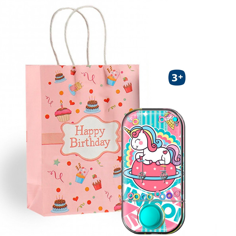 Gioco d'acqua design unicorni in busta con adesivo personalizzato per dettagli