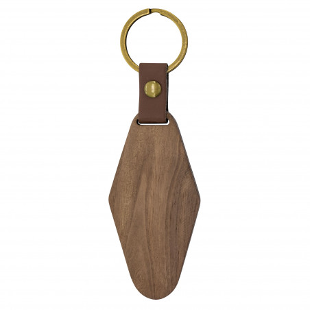Portachiavi in legno a forma di diamante