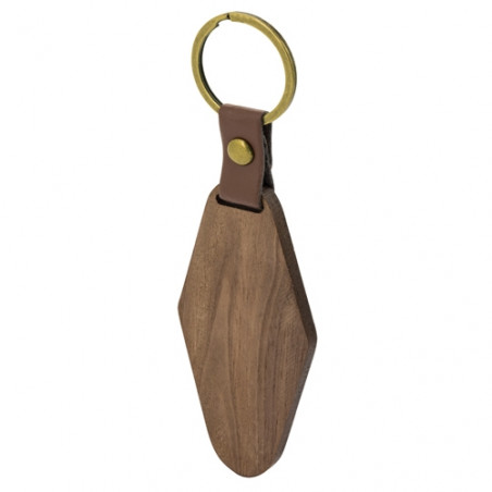 Portachiavi in legno a forma di diamante