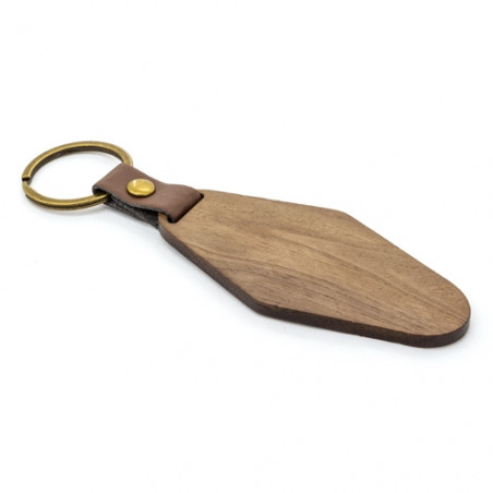 Portachiavi in legno a forma di diamante