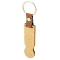 Portachiavi con moneta per auto in legno