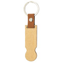 Portachiavi con moneta per auto in legno