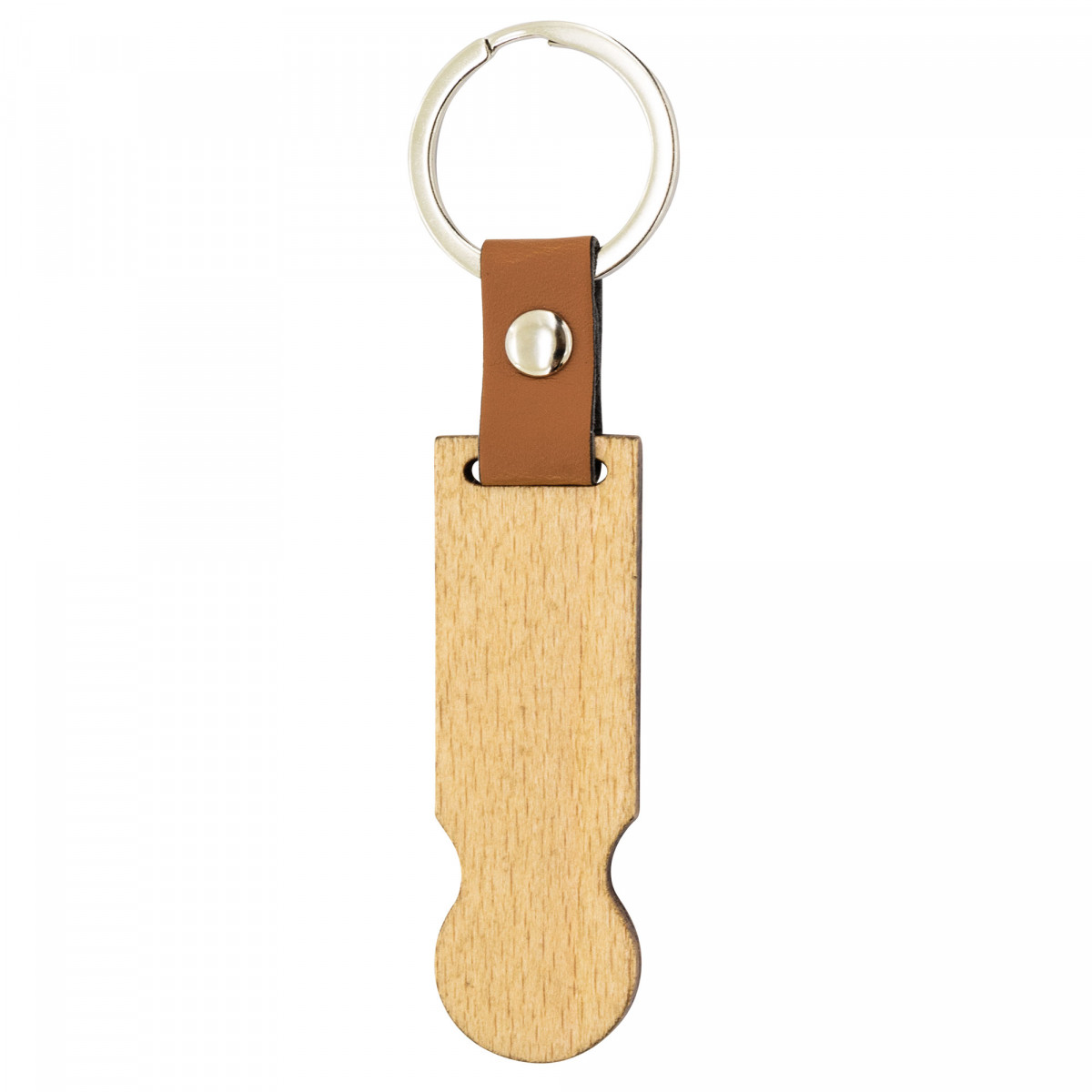 Portachiavi con moneta per auto in legno