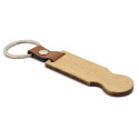 Portachiavi con moneta per auto in legno