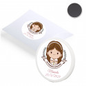 Magnete in ceramica personalizzato con adesivo di comunione per bambina