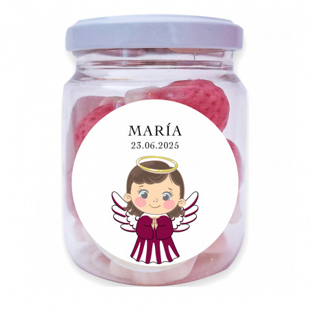 Barattolo di fragole di gomma per Battesimo di una bambina