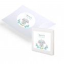 Magnete in ceramica personalizzato con adesivo di battesimo e scatola di presentazione