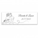 Adesivo personalizzato 6x2 design lineare sposi per Matrimonio