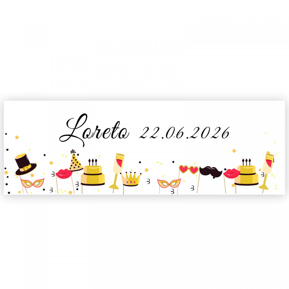 Adesivo 6x2cm compleanno felice per decorare