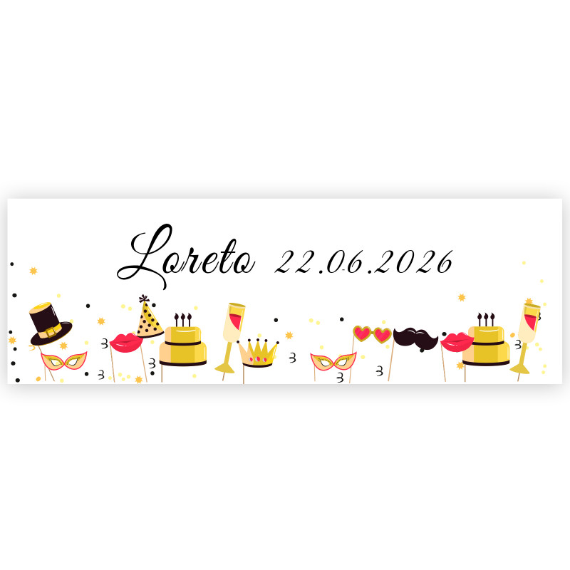 Adesivo 6x2cm compleanno felice per decorare