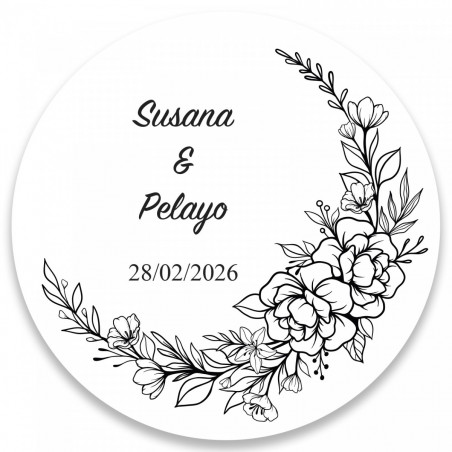 Tappo riutilizzabile in legno per bottiglie in elegante astuccio con adesivo personalizzabile per dettagli degli ospiti