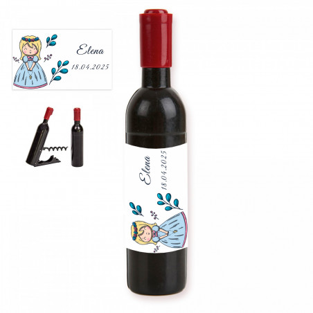 Cavatappi con adesivo 5x3cm prima comunione bambina per dettagli degli invitati