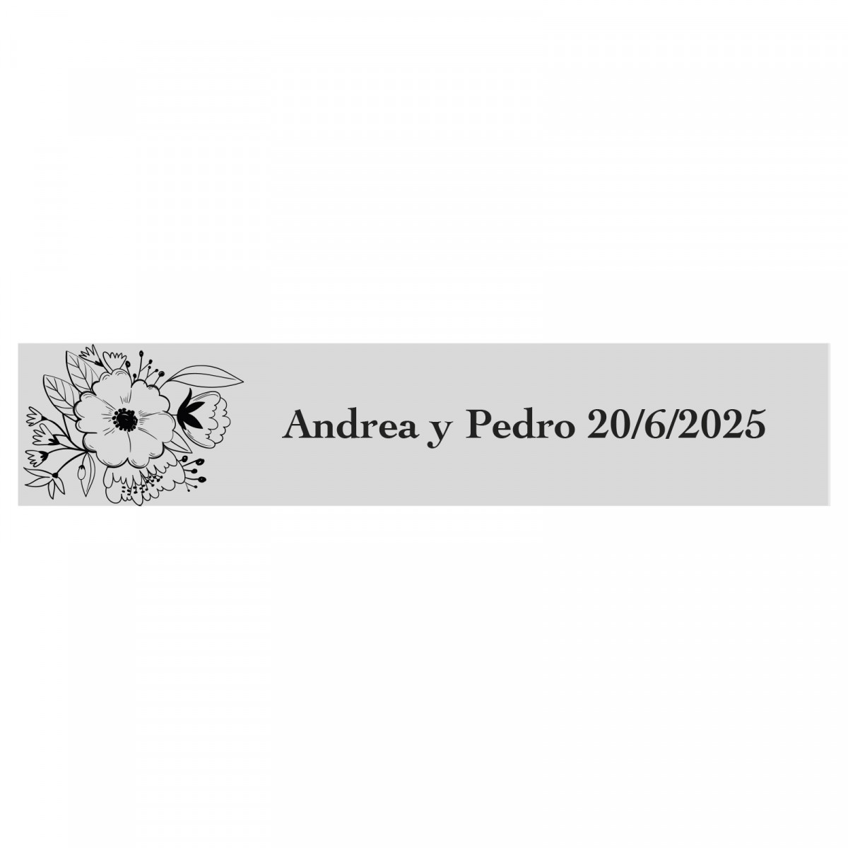 Adesivo personalizzato 5x1 fondo trasparente floreale per eventi