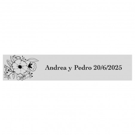 Adesivo personalizzato 5x1 fondo trasparente floreale per eventi