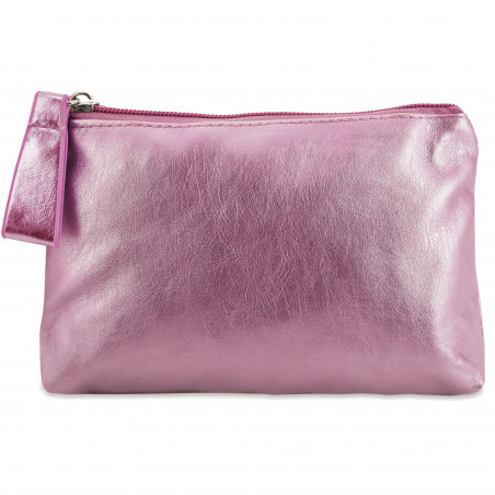 Necessaire rosa con adesivo personalizzato per compleanno
