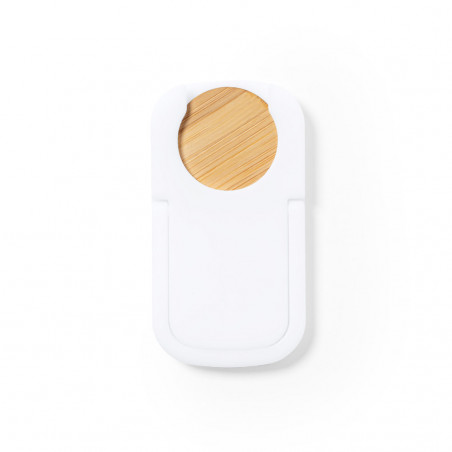 Supporto per cellulare con moneta di bambù personalizzato con adesivo di comunione in busta kraft