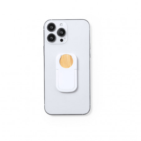 Supporto per cellulare con moneta di bambù personalizzato con adesivo di comunione in busta kraft