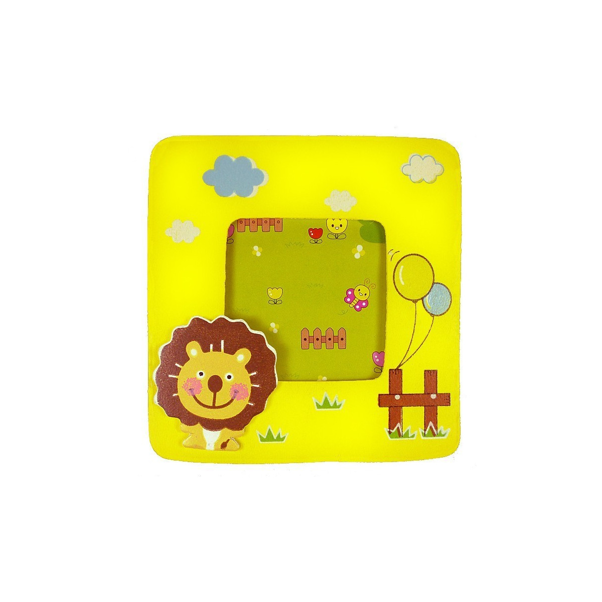 Portafoto per bambini in legno con leone