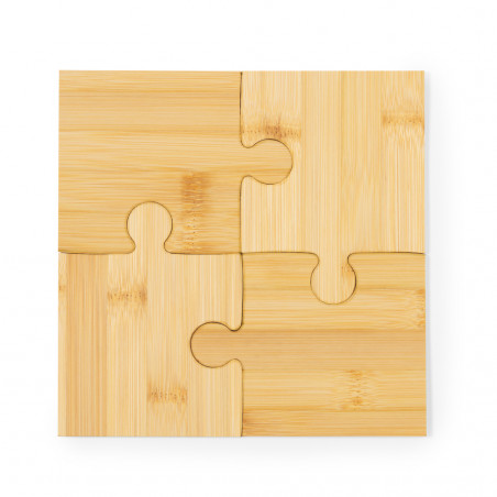 Sottobicchieri in bambù con design puzzle originale per i dettagli