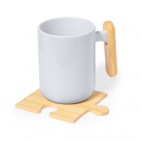 Sottobicchieri in bambù con design puzzle originale per i dettagli