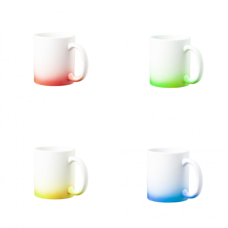 Tazza con finitura opaca per sublimazione nei colori per i dettagli dell'evento