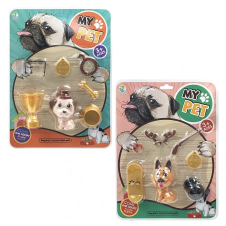 Set di giocattolo per animali domestici con accessori 7 pezzi