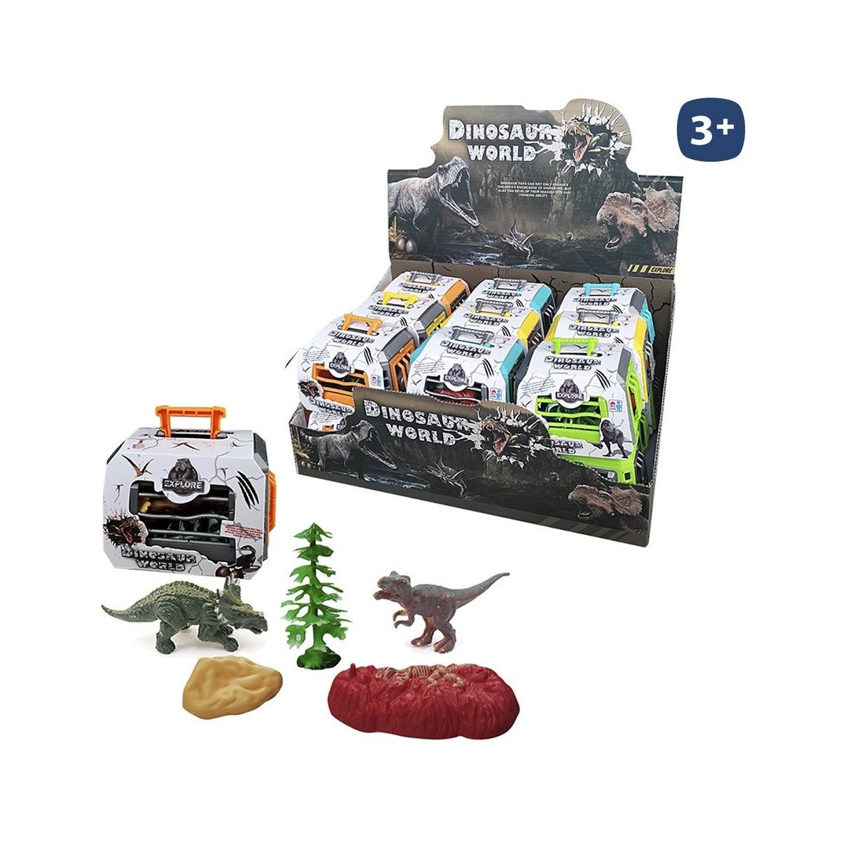 Dinosauro in valigetta con accessori