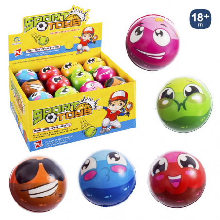 Pallina in foam design faccina simpatica con emoticoni