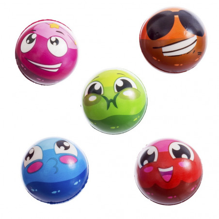 Pallina in foam design faccina simpatica con emoticoni