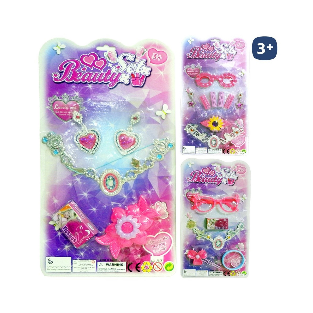 Set di bellezza con collana metallica e accessori